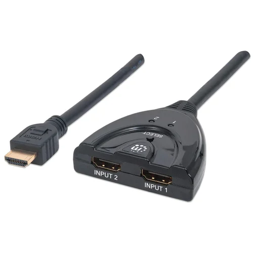 SWITCH HUB HDMI 2 PTOS 1080P CON BOTON DE SELECCION MANUAL