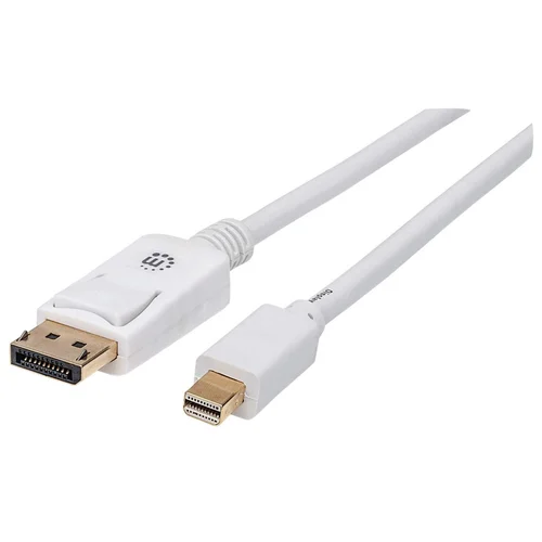 CABLE DISPLAYPORT – MINIDP M-M 2.0M BLANCO.