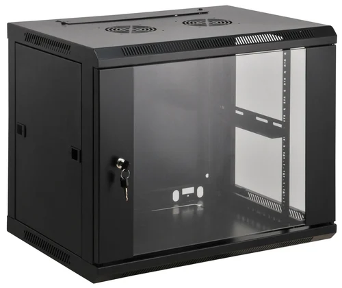 GABINETE RACK CERRADO 19IN 9U MONTAJE PARED 600X450 60KG
