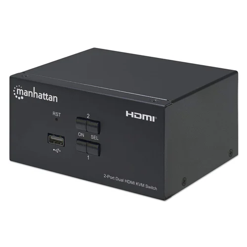 SWITCH KVM PARA 2 COMPUTADORAS Y 2 MONITORES HDMI 4K 2USB 3.5MM