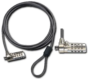 CANDADO DE SEGURIDAD 1.5 METROS 4.4MM CON COMBINACION ACERO NEGRO