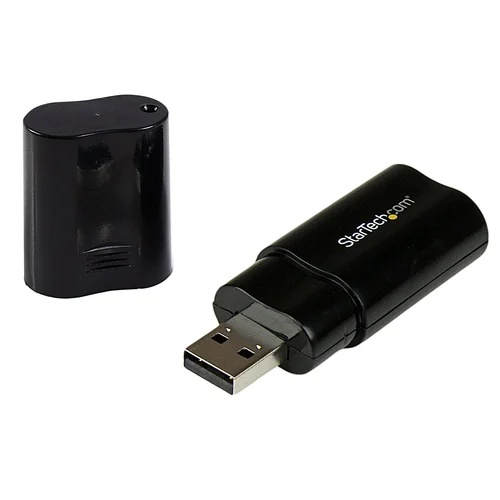 TARJETA DE SONIDO ESTEREO USB EXTERNA ADAPTADOR CONVERSOR NEGRO