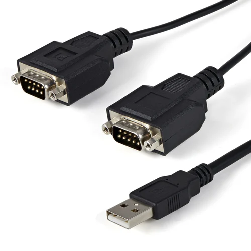 CABLE 1.8M ADAPTADOR USB A 2 PUERTOS SERIAL CON RETENCION COM.