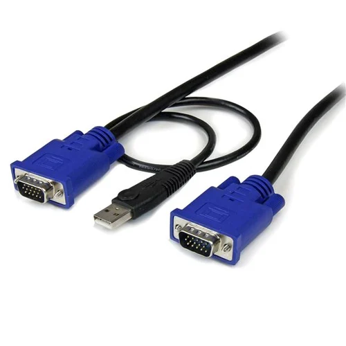 CABLE KVM 4.5M ULTRA DELGADO 2EN1 VGA USB HD15 MACHO A MACHO .