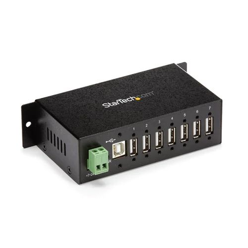 RESISTENTE CONCENTRADOR USB 7 PUERTOS USO INDUSTRIAL MONTAR   .
