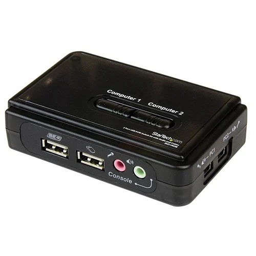 JUEGO KIT CONMUTADOR KVM 2 PUERTOS USB AUDIO VIDEO VGA CABL.S