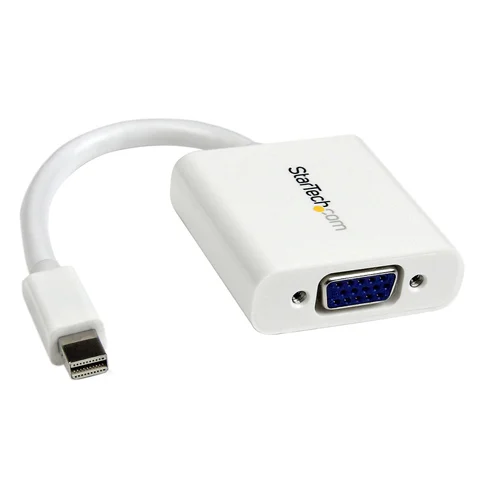 ADAPTADOR CONVERTIDOR VIDEO MINI DISPLAYPORT A VGA BLANCO   .
