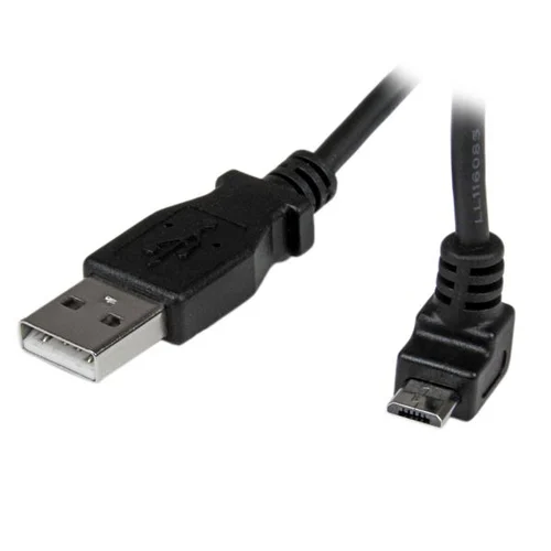 CABLE 50CM MICRO USB B A USB A ACODADO HACIA ARRIBA ADAPTADOR