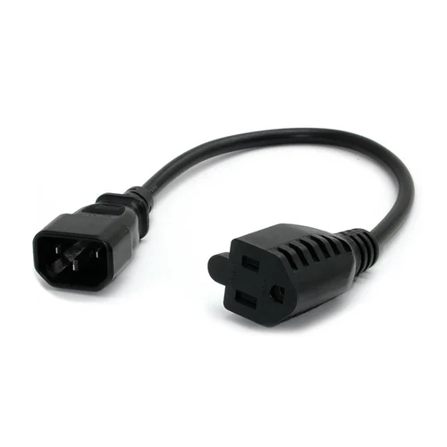 CABLE DE 30CM DE ALIMENTACION C14 A NEMA 5-15R PARA COMPUTADOR.