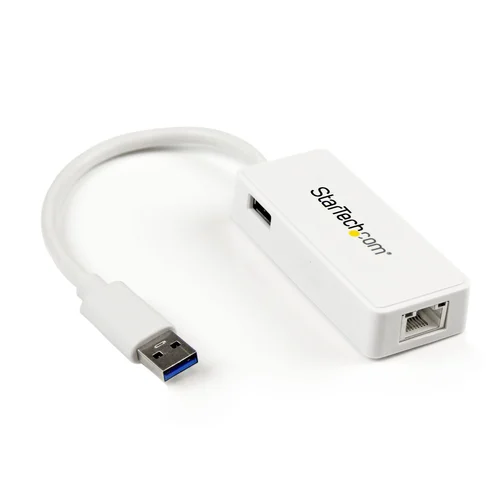 TARJETA ETHERNET 1 PUERTO RJ45 EXTERNA USB 3.0 CON HUB BLANCO