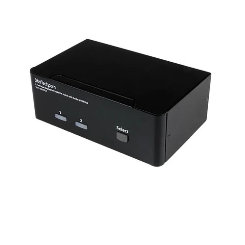 CONMUTADOR SWITCH KVM 2 PUERTOS USB AUDIO DISPLAYPORT DOBLE
