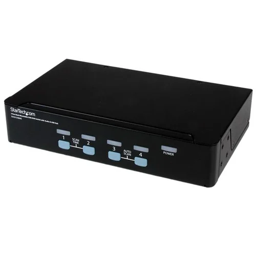 SWITCH CONMUTADOR KVM VGA 4 PUERTOS AUDIO HUB USB PARA RACK