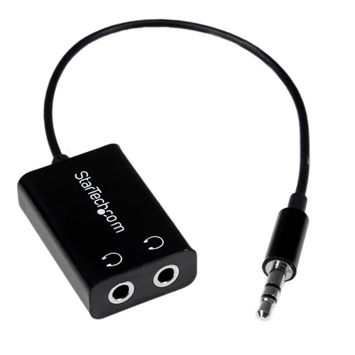 ADAPTADOR DIVISOR SPLITTER AUDIFONOS 2X MINI JACK 3.5MM    .