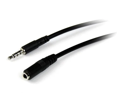 CABLE 2M EXTENSOR AUDIFONOS 4 PINES HEADSET DIADEMA JACK 3.5MM.