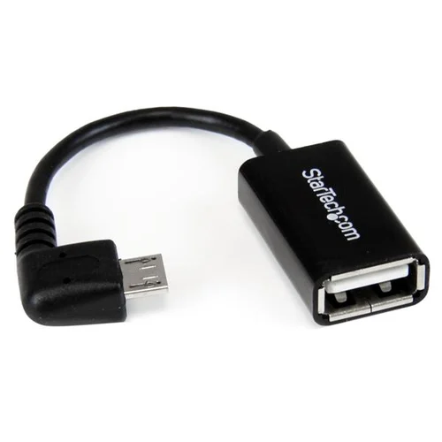 CABLE ADAPTADOR MICROUSB A USB OTG 12CM ACODADO MACHO HEMBRA   .