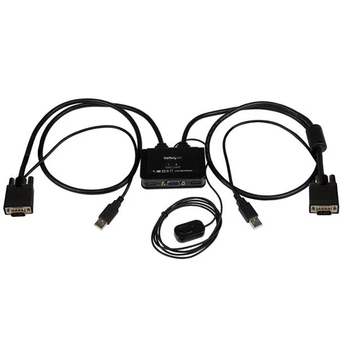 SWITCH CONMUTADOR KVM DE CABLE 2 PUERTOS VGA ALIMENTACION USB