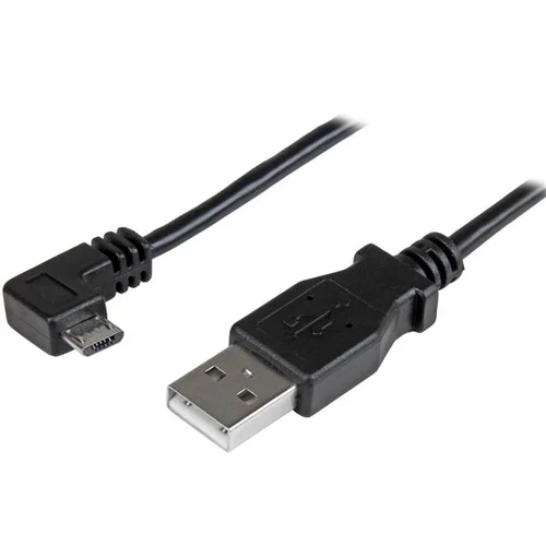 CABLE DE 2M MICRO USB CONECTOR ACODADO A LA DERECHA            .