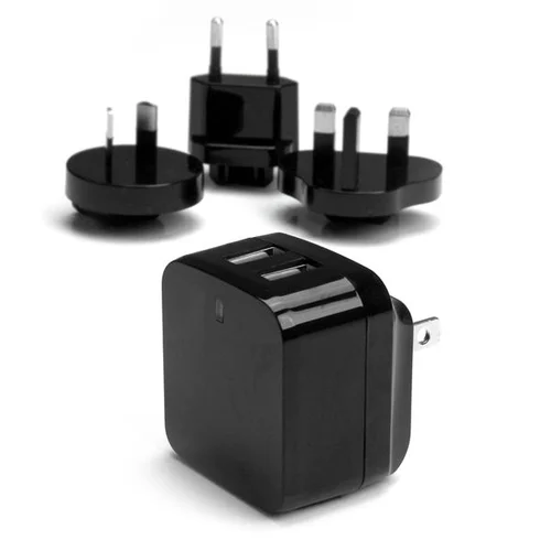 CARGADOR DE PARED USB 2 PUERTOS VIAJES 110V 220V