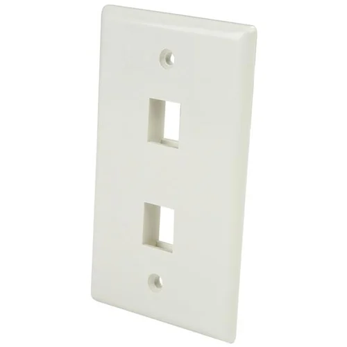PLACA DE PARED DE 2 SALIDAS RJ45 COLOR BLANCO