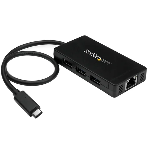 CONCENTRADOR USB 3.0 3 PUERTOS USB-C Y RED ETHERNET GIGABIT    .