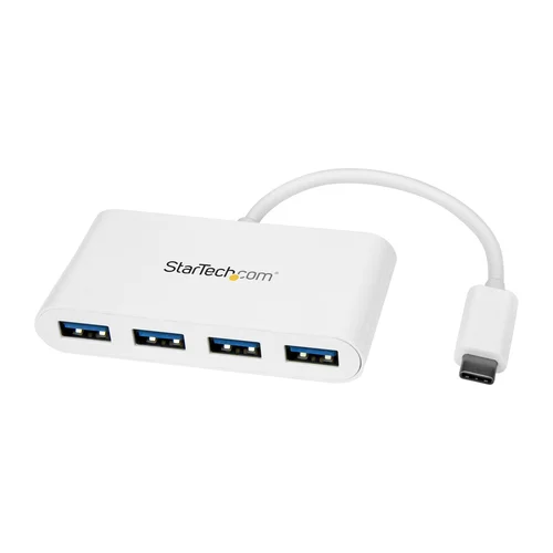 HUB CONCENTRADOR USB 3.0 USB-C A 4 PUERTOS USB A BLANCO
