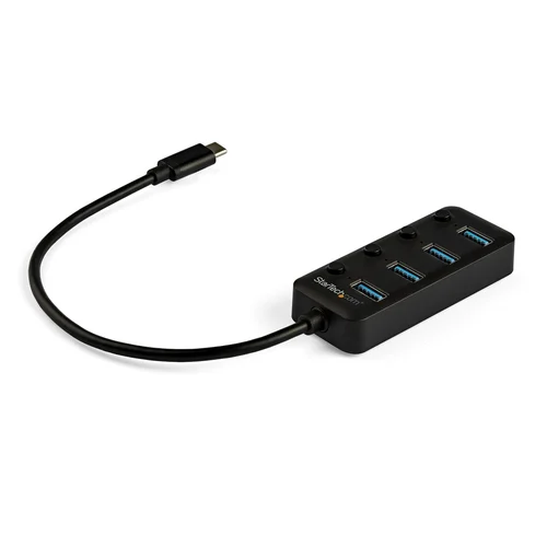 HUB USB TIPO C DE 4 PUERTOS USB-A CON INTERRUPTORES