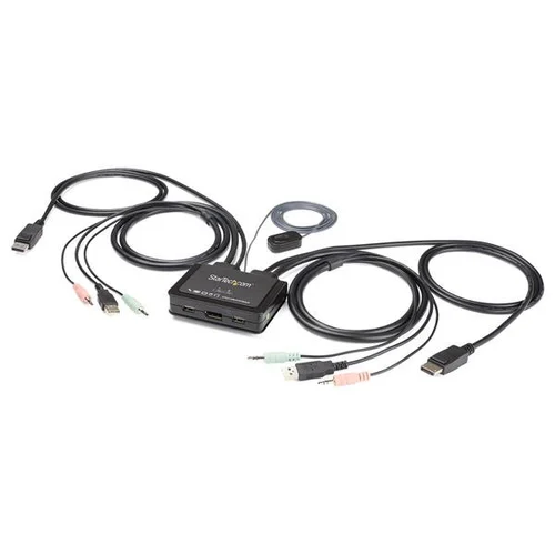 SWITCH CONMUTADOR KVM DE 2 PUE PUERTOS DP USB 4K60HZ – CABLES INTE