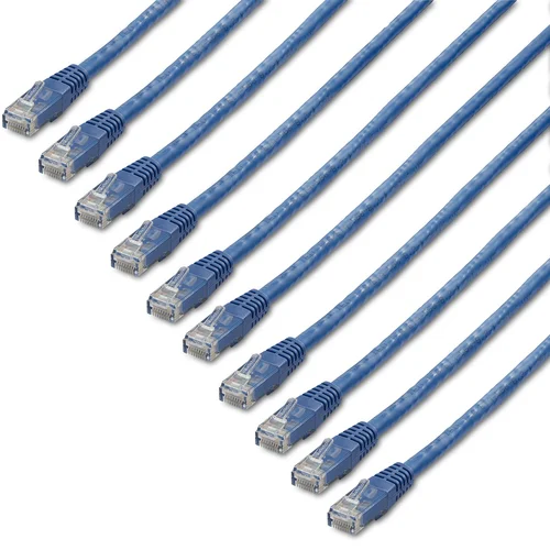 CABLE DE RED RJ45 CAT6 AZUL DE 91CM – PACK DE 10 – MOLDEADO