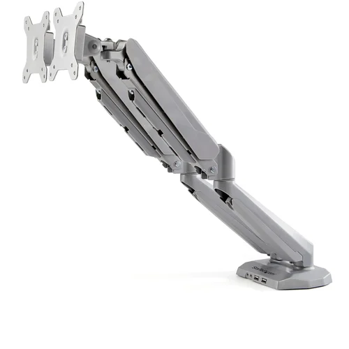 SOPORTE MONITORES-ESCRITORIO -2 BRAZOS-2X USB 3.0 Y 3.5MM