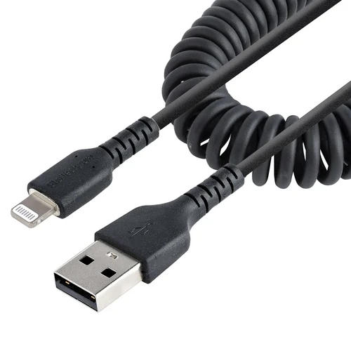 CABLE 50CM USB A LIGHTNING MFI EN ESPIRAL CARGA DE IPHONE