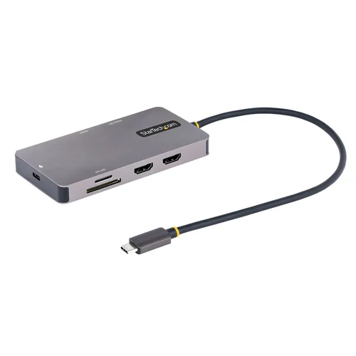 ADAPTADOR MULTIPUERTOS USB-C A 2X HDMI PD 100W HUB USB RED
