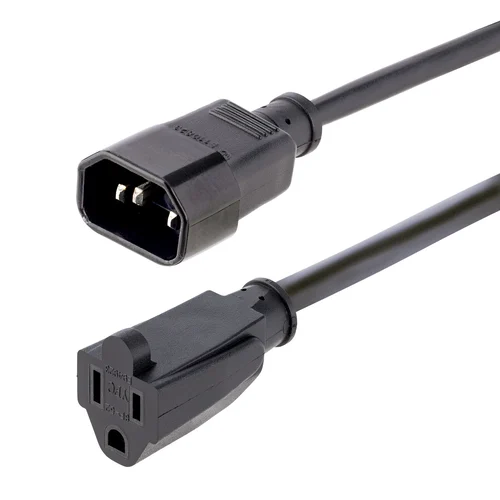 CABLE DE 1M 3FT DE EXTENSION IEC 60320 C14 A NEMA 5-15R