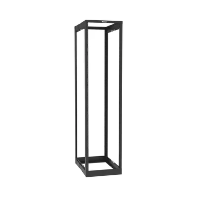 Rack de Cuatro Postes Estándar de 19″, Rieles Roscados #12-24, Profundidad Ajustable de 23 a 42 in, 45 Unidades de Rack, Color Negro