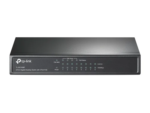 SWITCH POE DE 8 PUERTOS GIGABIT RJ45 DE 10/100/1000 MBPS CON 4 P.