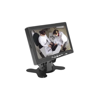 Monitor 7″ TFT-LCD ideal para colocar en vehículos o DVR/NVR.  Entradas de video HDMI, VGA y RCA (CVBS)