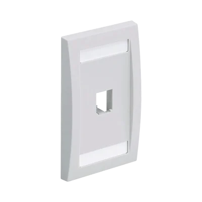 Placa de Pared Vertical Ejecutiva, Salida Para 1 Puerto Mini-Com, Con Espacios Para Etiquetas, Color Blanco
