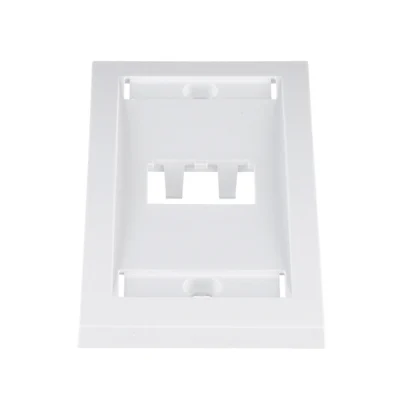 Placa de Pared Vertical Ejecutiva, Salida Para 2 Puertos Mini-Com, Con Espacios Para Etiquetas, Color Blanco