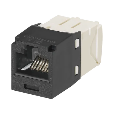Conector Jack RJ45 Estilo TG, Mini-Com, Categoría 6, de 8 Posiciones y 8 Cables, Color Negro