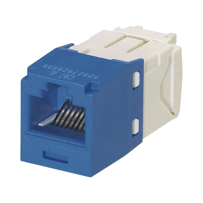 Conector Jack RJ45 Estilo TG, Mini-Com, Categoría 6, de 8 Posiciones y 8 Cables, Color Azul
