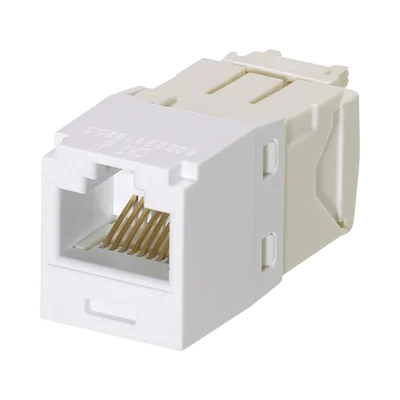 Conector Jack RJ45 Estilo TG, Mini-Com, Categoría 6, de 8 Posiciones y 8 Cables, Color Blanco