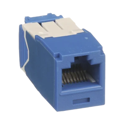 Conector Jack RJ45 Estilo TG, Mini-Com, Categoría 6A, de 8 Posiciones y 8 Cables, Color Azul