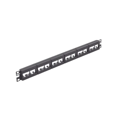 Panel de Parcheo Modular Mini-Com (Sin Conectores), Plano, Sin Blindaje, de 24 Puertos, 1UR