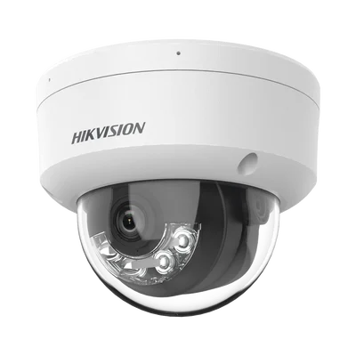 Domo IP 4 Megapixel / Lente 2.8 mm / Dual Light (30 mts IR + 30 mts Luz Blanca) / Micrófono Integrado / Antivandálico IK08 / Motion Detection 2.0 / Exterior IP67 / H.265 / PoE / ONVIF / Micro SD