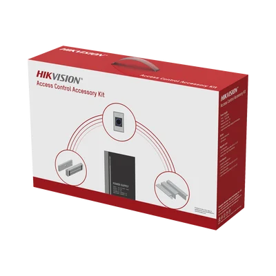 Kit HIKVISION para para Control de Acceso / Fuente 12 Vcd 2 A + Botón de Salida + Chapa Magnética 600 Lbs / Para Instalación de Control de Acceso Autónomo (Facial Min Moe, Teclados, Lectores de Huella, Etc…)