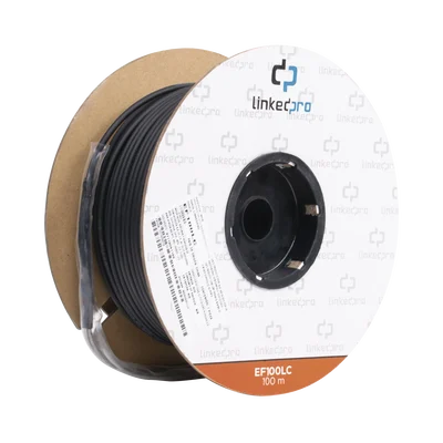 Carrete de Fibra Óptica Monomodo con Conectores LC-LC Duplex, Reforzada con Kevlar, de 100 Metros (328.08 Pies), Para Instalaciones Subterráneas por Tubería