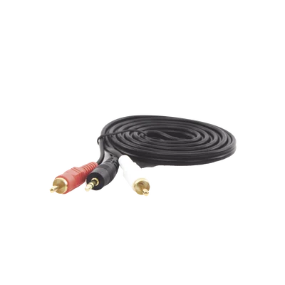 Convertidor 3.5mm Estéreo a 2 RCA Macho 1.83m | para Aplicaciones de Audio | Compatible con Amplificadores VSSL y Epcom ProAudio