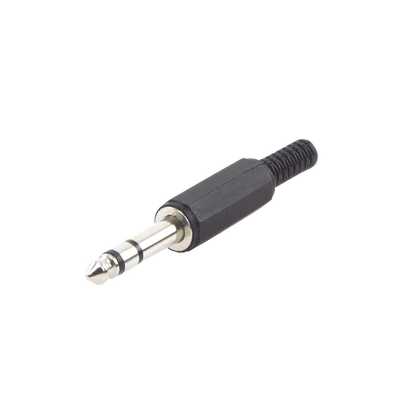 Conector macho de 6,3 mm con funda de plastico (estereo)