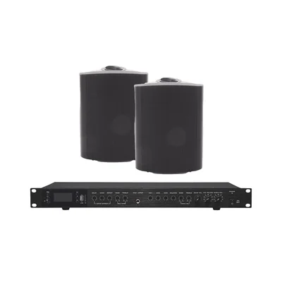 Amplificador de Audio con 2 Bocinas OL-5BK | 2 x 60W | Baja Impedancia 4 – 8Ω | Reproductor Bluetooth, USB, SD | Efectos Integrados Delay, Echo, Repeat