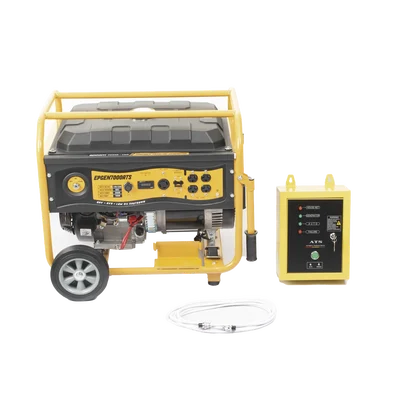 Generador a Gasolina / Planta de Emergencia con Encendido Automático, 6.5KW, 220Vac 2 Fases, Jaula con Ruedas para Fácil Traslado