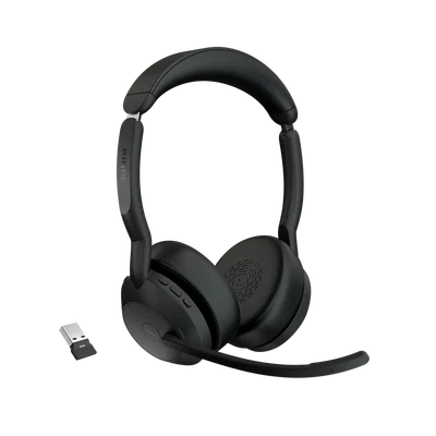 Jabra Evolve2 55, Auricular stereo versión MS, dongle USB-A con cancelación de ruido (25599-999-999)